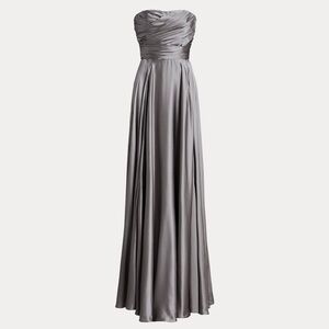Ralph Lauren Collection Leanne Silk Charmeuse Evening Dress in Gray